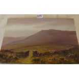 WILLIAM H. DYER. A Dartmoor landscape with sheep, 9 by 13 inches signed and inscribed