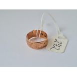 Small wide 9ct rose gold wedding band size L 3g