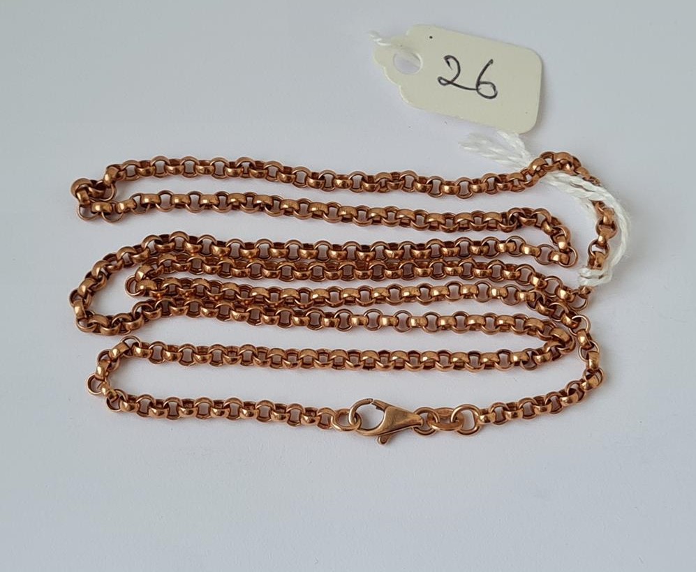 A 9ct rose gold belcher link neck chain 5.4g