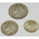 A Shilling Sixpence and Three pence 1936 better grade