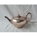 A early good Victorian teapot with acorn finial to cover, London 1838 by B SMITH 660 gms