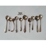 A Ten various small cruet spoons 39 gms