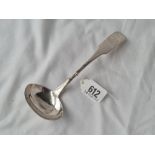 A Georgian fiddle pattern Irish sauce ladle, Dublin 1808 by WW stamped law 58 gms