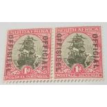 SOUTH AFRICA SG013b (1930). Stop variety. Fine horizontal pair mint. Cat £40.