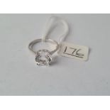 A white gold solitaire goshenite stone ring in 9ct - size N - 1.9gms