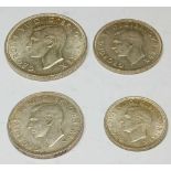 A Florin 1945, Shilling 1944 1945 and Sixpence 1946 UNC