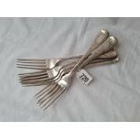 A heavey set of six table forks chased with follage Sheffield 1901 440 gms