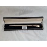 A boxed letter opener with steel blade 8 inches long