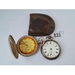 A hunter pocket watch an another one open faced (two both silver )