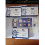 A USA Proof sets 2000 2001 2002 and 2003