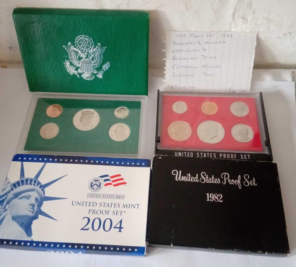 A USA Proof sets 1982 1994 and 2004
