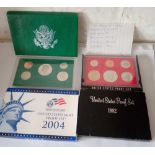 A USA Proof sets 1982 1994 and 2004