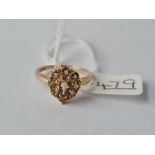 A dress ring with citrine stone in 9ct - size O - 2.2gms