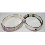 Two silver bangles - 21.5gms