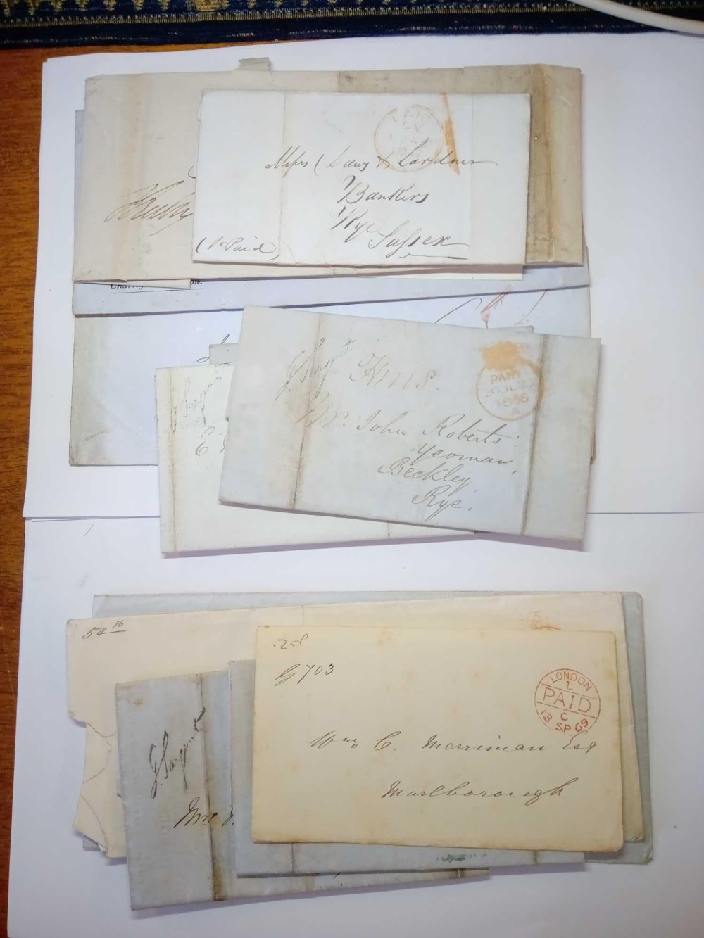 G.B 1833-79 'Paid official' covers & entires (12) - Image 2 of 2
