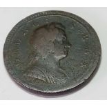 A Half penny George 1, 1724 over 3 ? Unlisted Variety