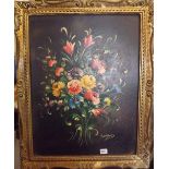 Indistinctly signed Italian School A bouquet of summer flowers on board