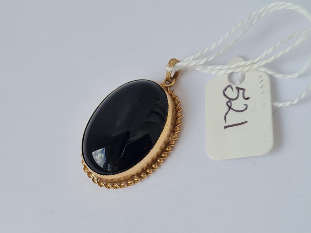 A black onyx 9ct mounted pendant - Image 2 of 3