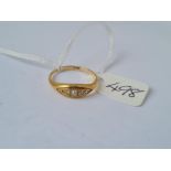 Diamond 5 stone boat shaped ring in 18ct gold