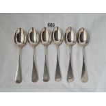 A set of six Victorian O.E.P teaspoons London 1881 by GA 126 gms