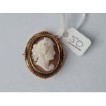 An early Victorian cameo brooch in 9ct