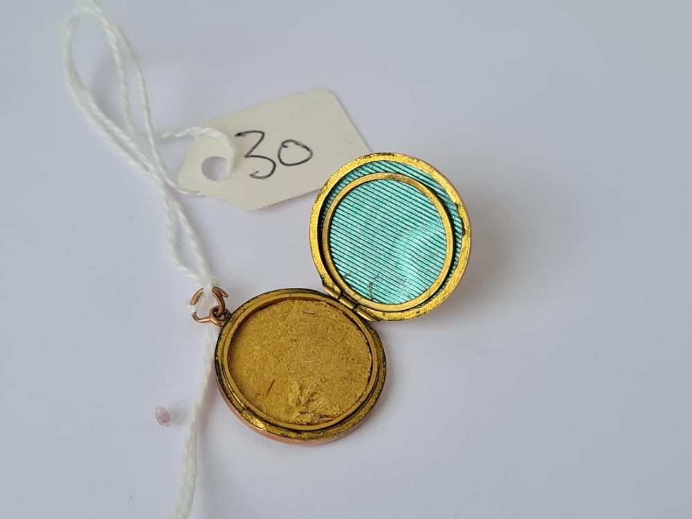 A circular 9ct back and front locket - Image 3 of 3