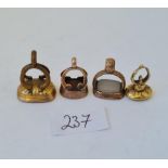 Four stone set 19thc fob seals