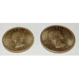 A 1954 Half crown and Florin A-uncirculated