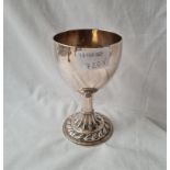 A George III goblet on spreading base London 1781 6 inches high by TD,IW 227 gms