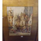 HENREY SCHAFER. The busy town of Evreau Normandy, 18 by 14 inches signed and inscribed