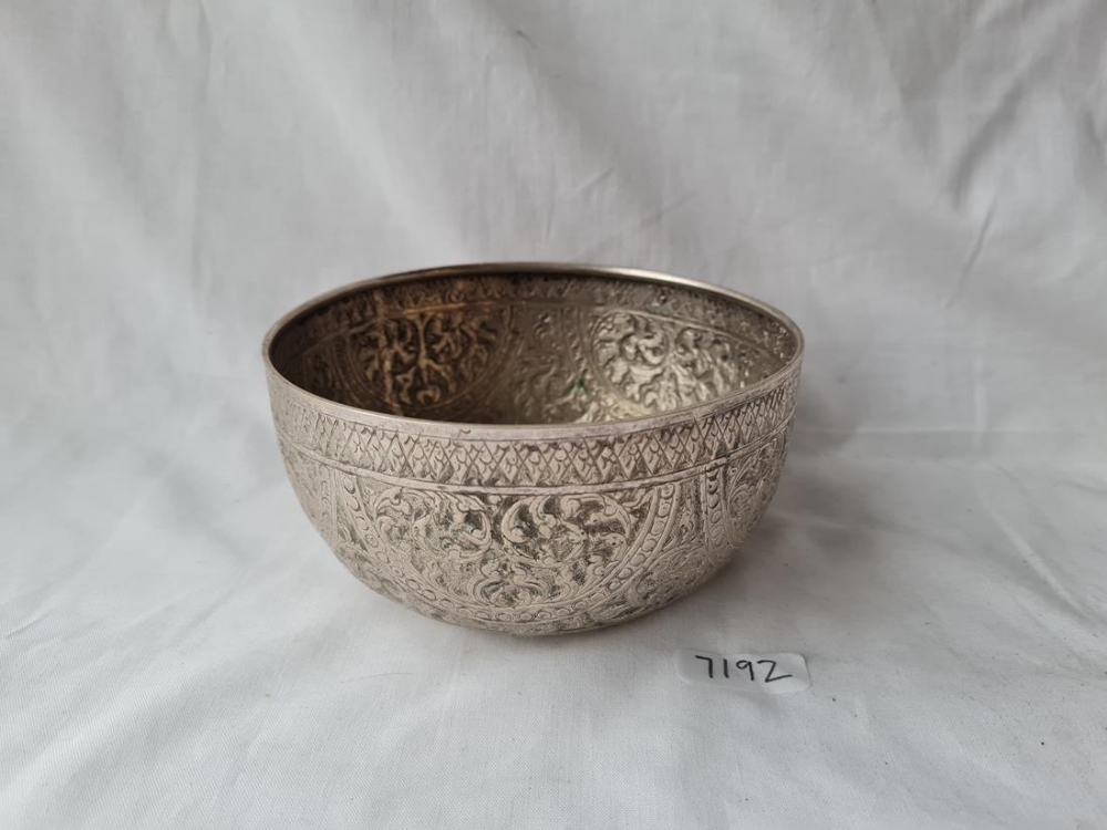 A middle astern bowl with chased decoration 5 1/2 inches diam 107 gms