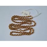 A long rope twist neck chain in 9ct 10.6g