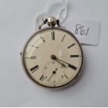 A gents silver pocket watch