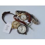 Three ladies wrist watches including 1 silver examples
