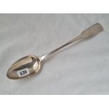a large Georgian basting spoon fiddle pattern 12 inches long 1828 by WW 157 gms
