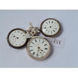 Three silver pocket watches