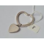 A Tiffany silver heart shaped key ring