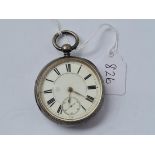 A large silver gents pocket watch with seconds dial