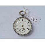 A gents silver pocket watch - The Express English Leaver by JG Graves with seconds dial