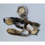 Four gents wrist watches by Roma, Ricoh, Melco & Zodiac