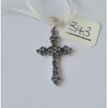 A silver Alexandrite cross pendant