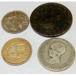 A 1887 Sixpence plus other coins (4)
