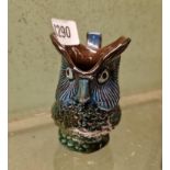 A Barum ware jug in the form of an owl - 4" high