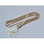 A flat curb link neck chain in 9ct - 25" long - 3.2gms