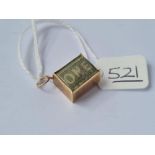 A pound note charm in 9ct - 2.4gms