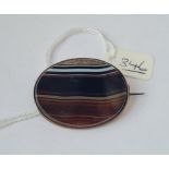 Matching banded agate brooch