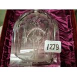 Another Zaglo glass limited edition boxed decanter & stopper 'Rain no play' - 8" high