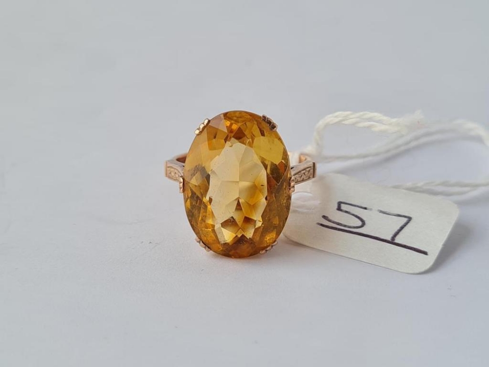 A vintage citrine ring in 9ct - size N.5 - 4.9gms - Image 2 of 2