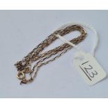A neck chain in 9ct - 19" long - 2.1gms