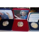 A Queen Mother silver proof Crown 1003 Coronation Crown silver proof & 1981 Charles & Diana silver